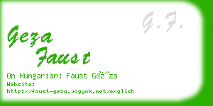 geza faust business card